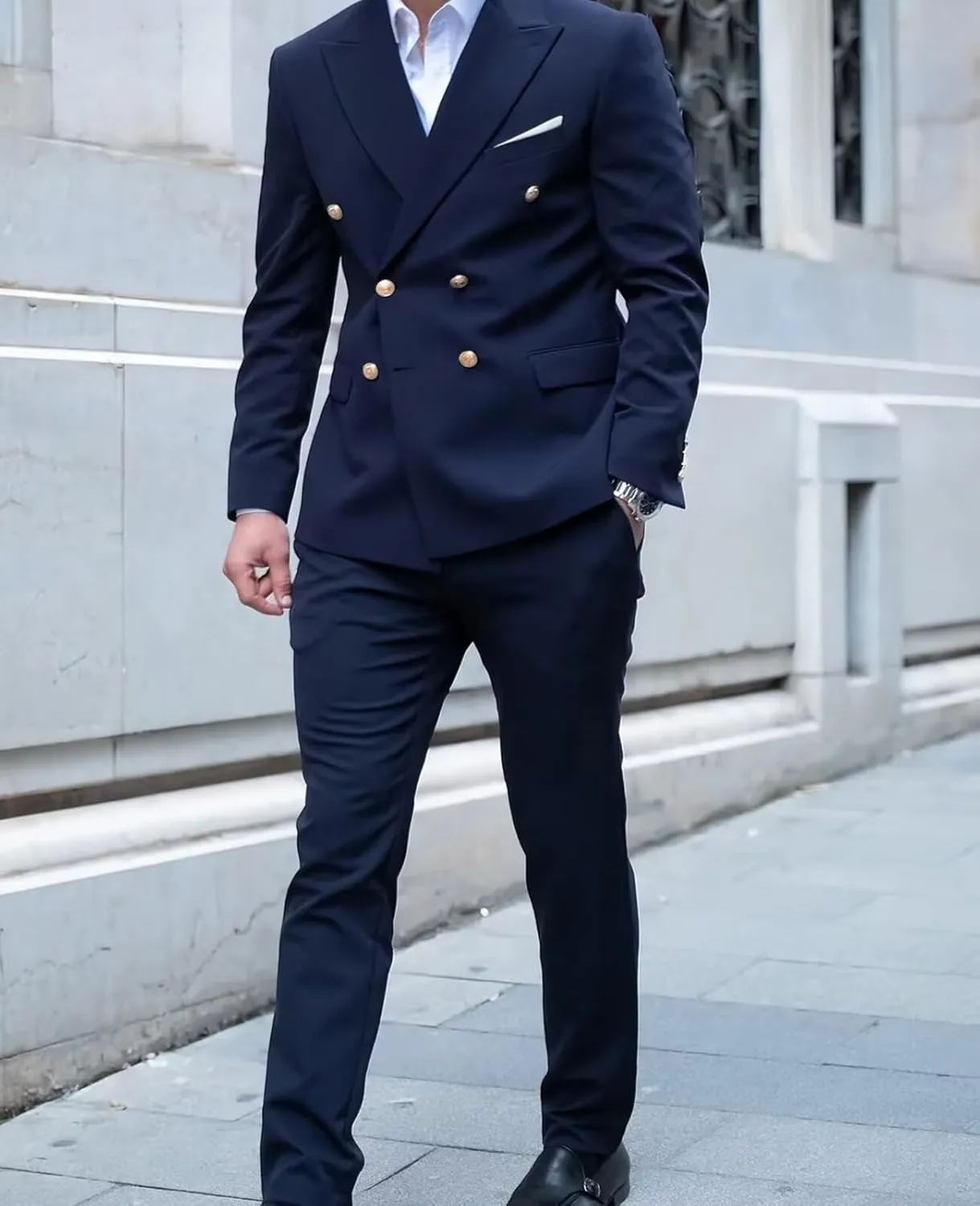 2 Piece Double Breasted Suit Men Slim Fit Wedding Suit for Men Prom Suits Formal Tuxedo