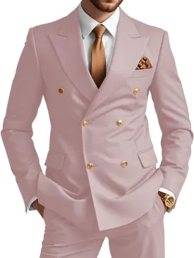 2 Piece Double Breasted Suit Men Slim Fit Wedding Suit for Men Prom Suits Formal Tuxedo