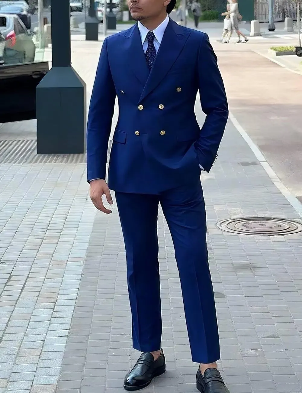 2 Piece Double Breasted Suit Men Slim Fit Wedding Suit for Men Prom Suits Formal Tuxedo