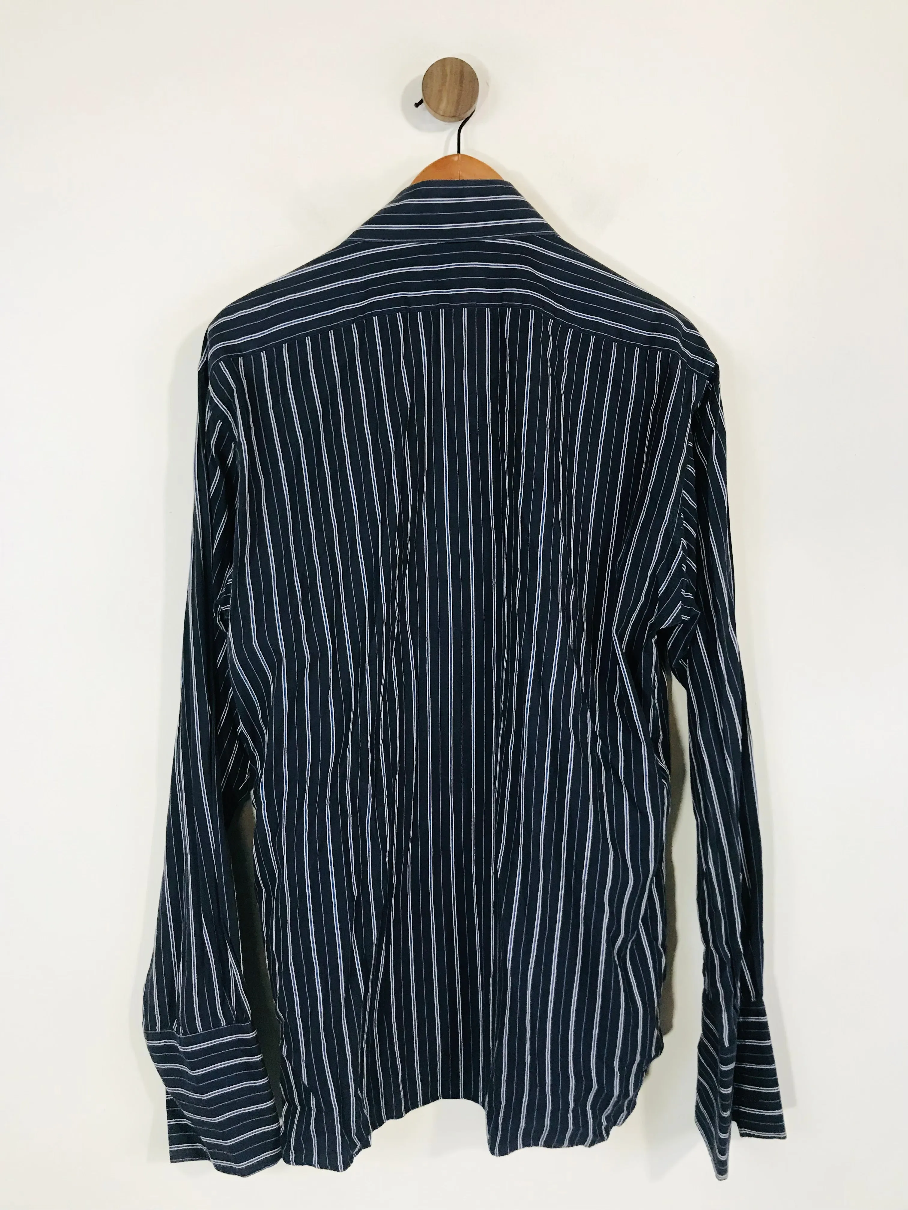 Burberry Men's Cotton Striped Button-Up Shirt | 42 | Blue