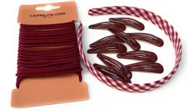 Burgundy Mega Girls' School Hair Accessories Bundle Set - Gingham Checked Headband Snap Clips Bobbles Hairbands