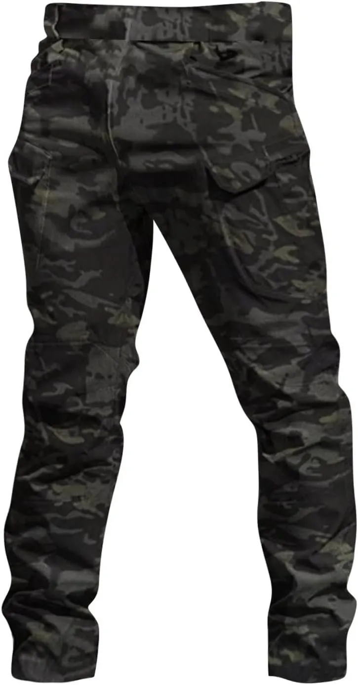 Cargo Pants Mens Slim Fit Multi Pockets Hiking Pants Ripstop Stretch Stylish Baggy Pants Y2K Tactical Trousers 2025