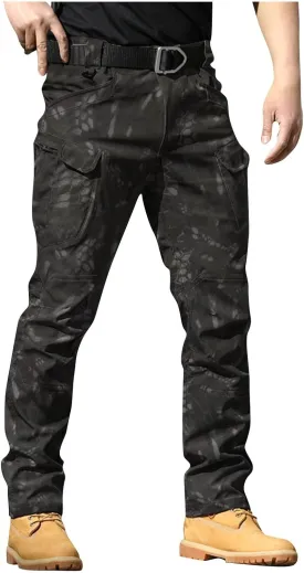 Cargo Pants Mens Slim Fit Multi Pockets Hiking Pants Ripstop Stretch Stylish Baggy Pants Y2K Tactical Trousers 2025