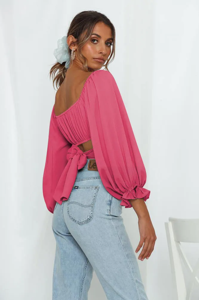 Cute Off Shoulder Long Sleeve Blouse