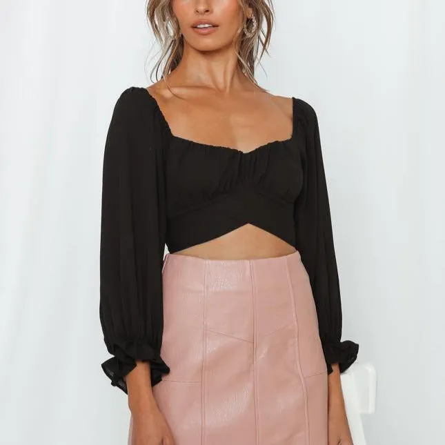 Cute Off Shoulder Long Sleeve Blouse