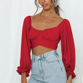Cute Off Shoulder Long Sleeve Blouse