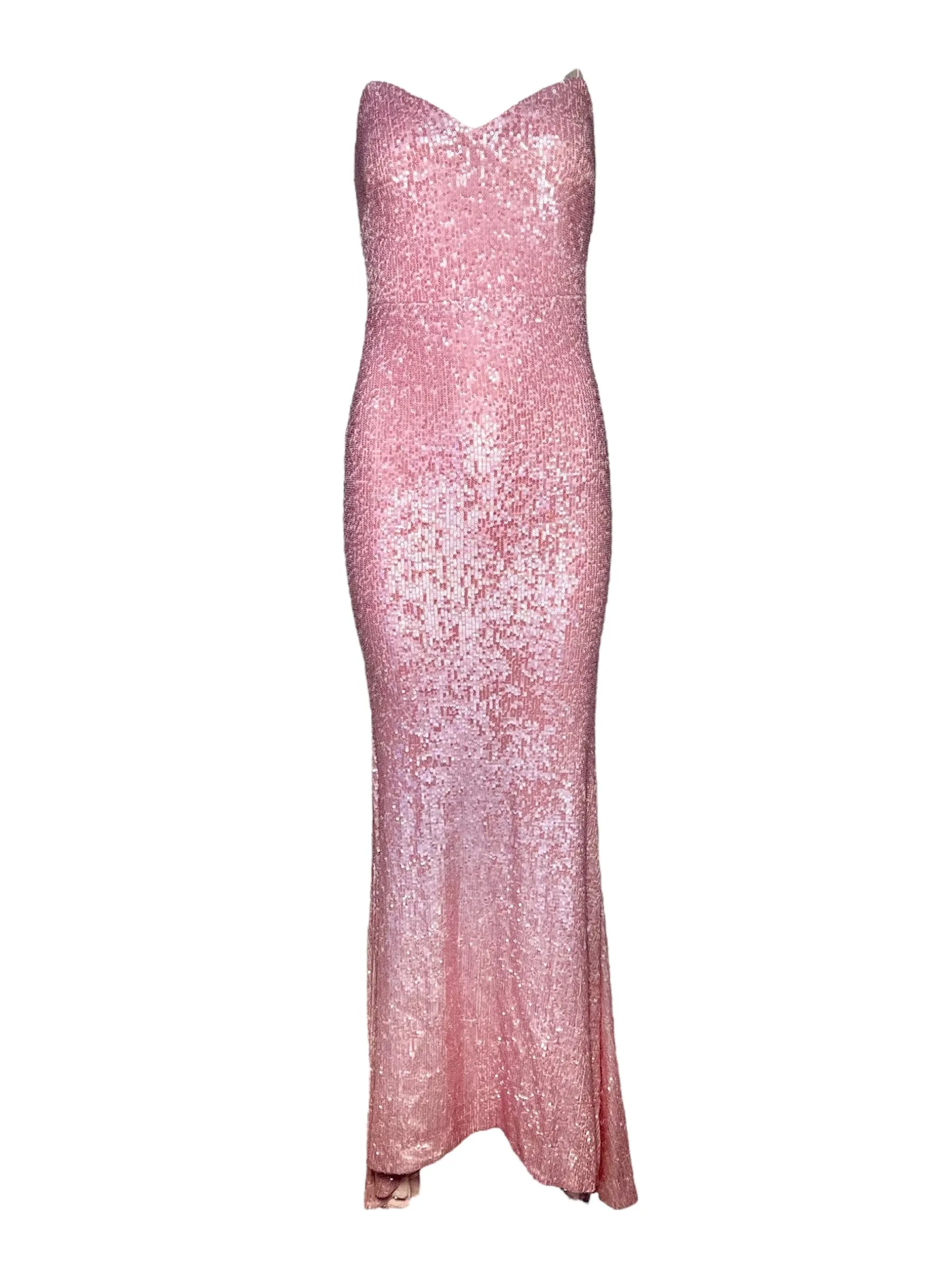 Donna Karan 2000's Pink Sequin Strapless Gown, NWT