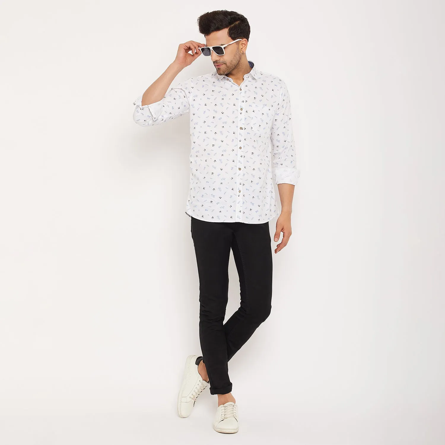 Duke Men Stardust Cotton Full Sleeve Shirt (SDO8PRTG)