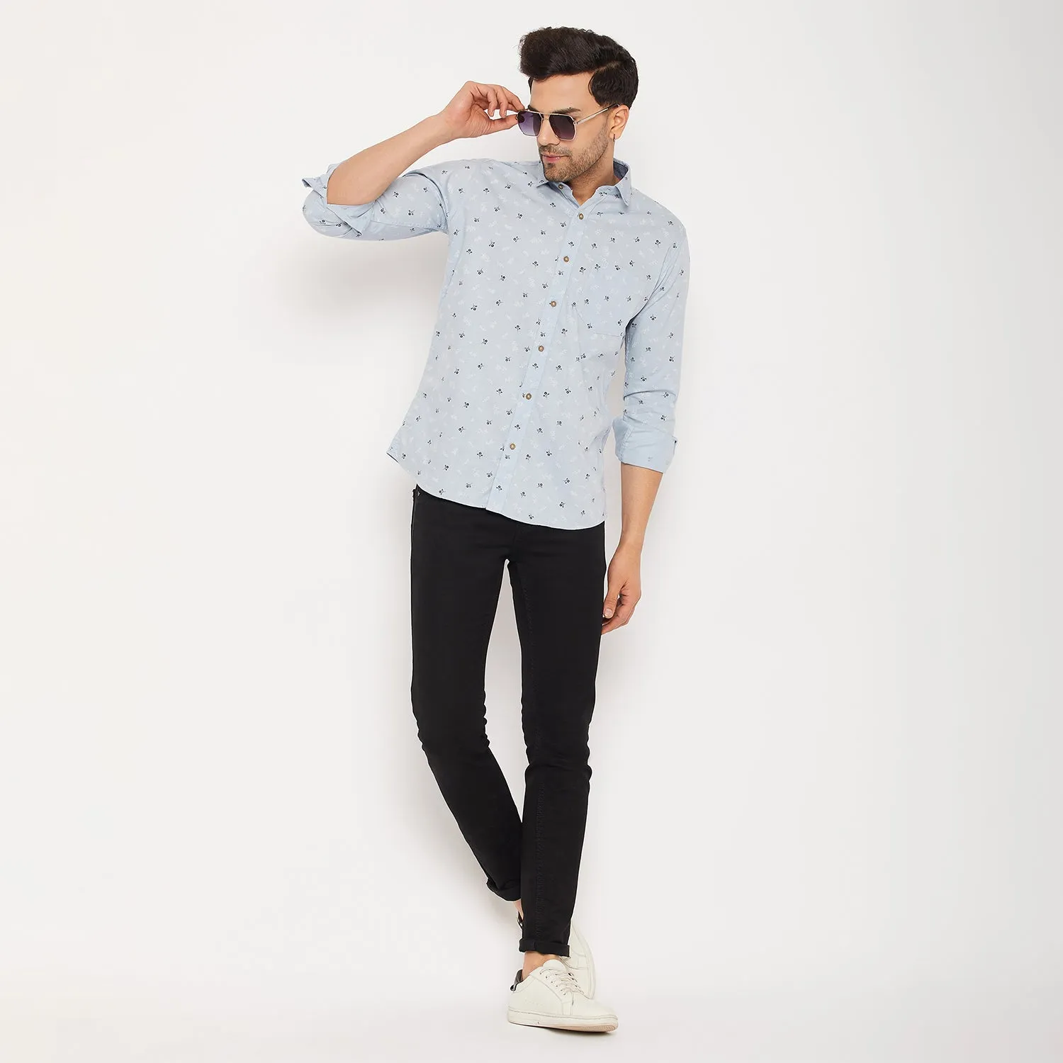 Duke Men Stardust Cotton Full Sleeve Shirt (SDO8PRTG)