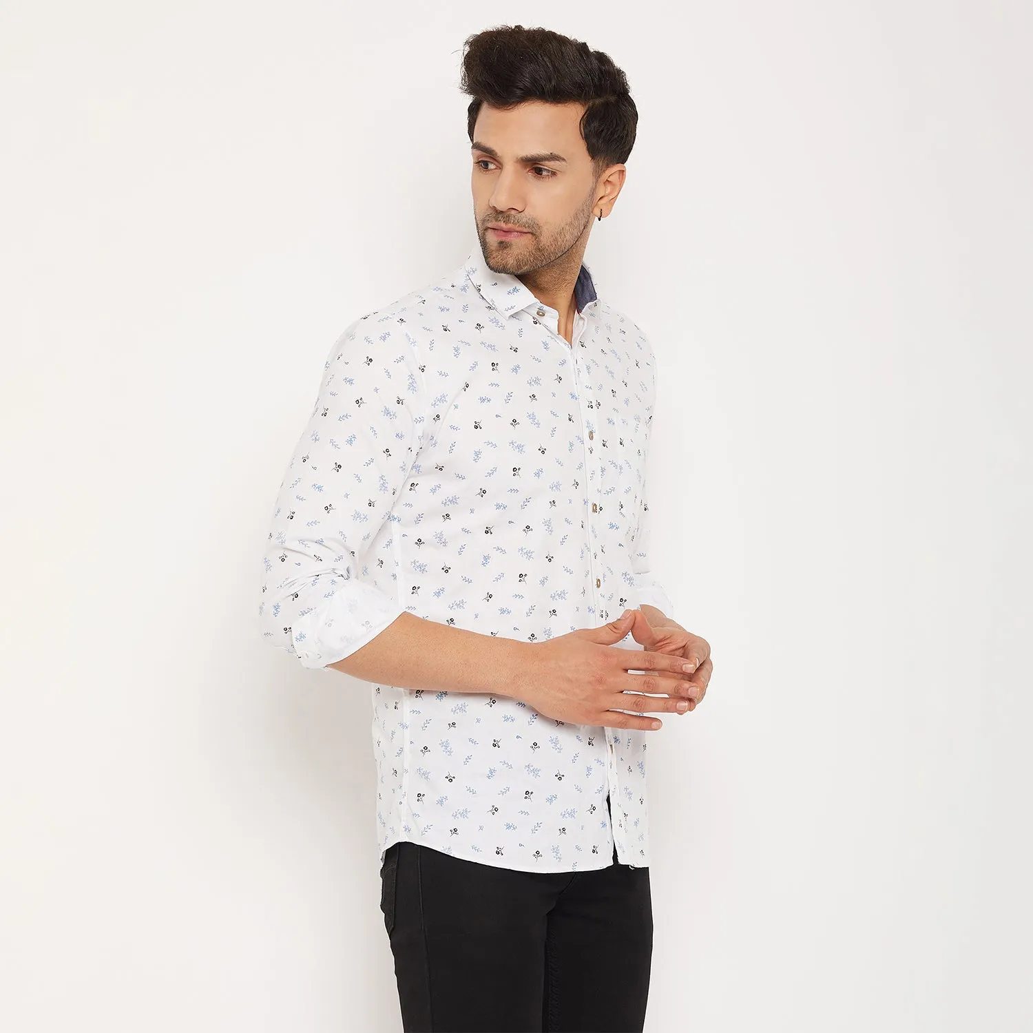 Duke Men Stardust Cotton Full Sleeve Shirt (SDO8PRTG)
