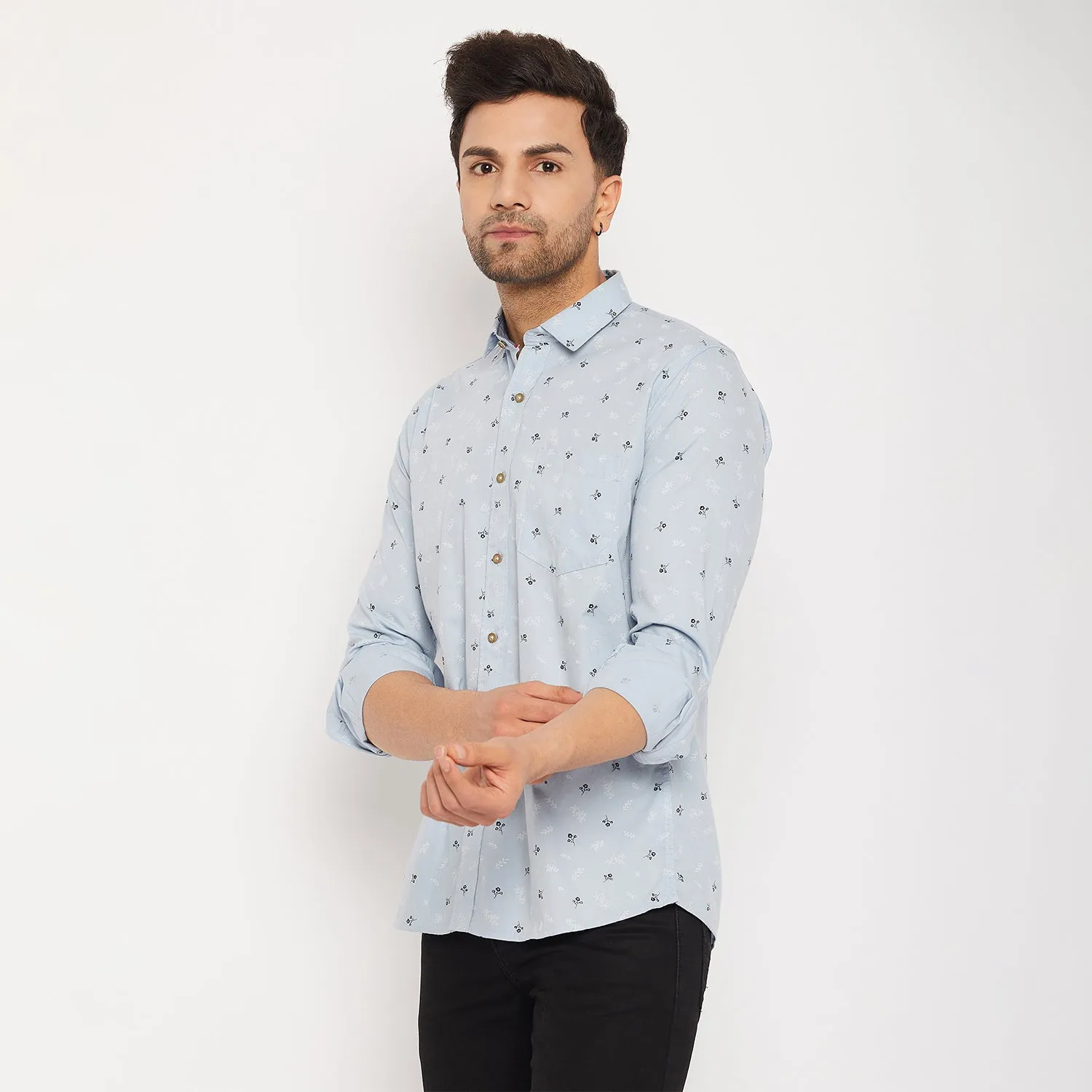 Duke Men Stardust Cotton Full Sleeve Shirt (SDO8PRTG)