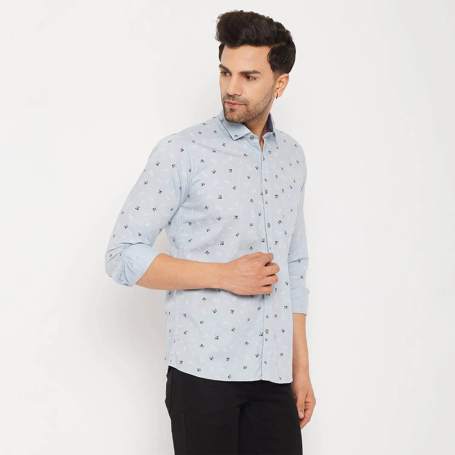 Duke Men Stardust Cotton Full Sleeve Shirt (SDO8PRTG)