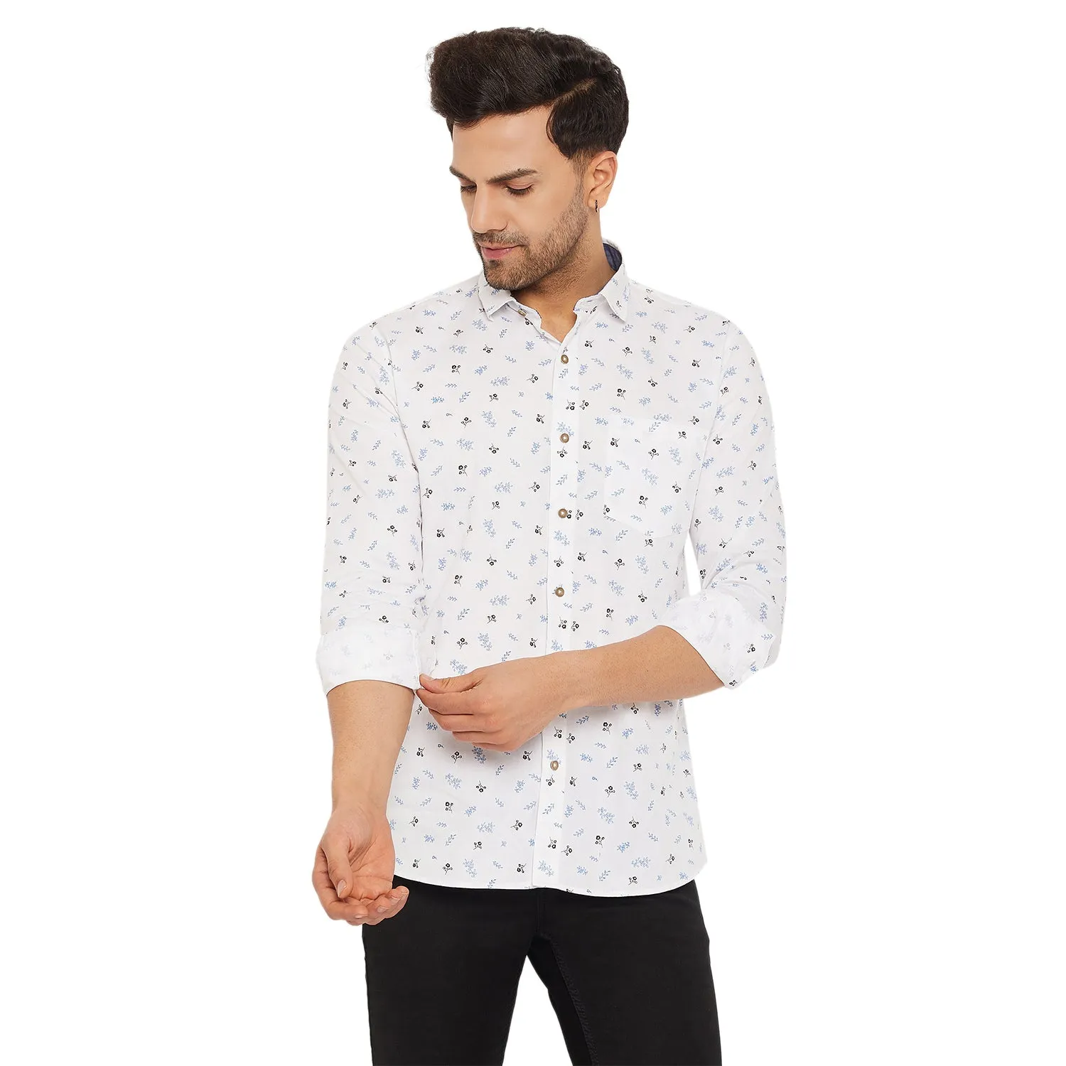 Duke Men Stardust Cotton Full Sleeve Shirt (SDO8PRTG)