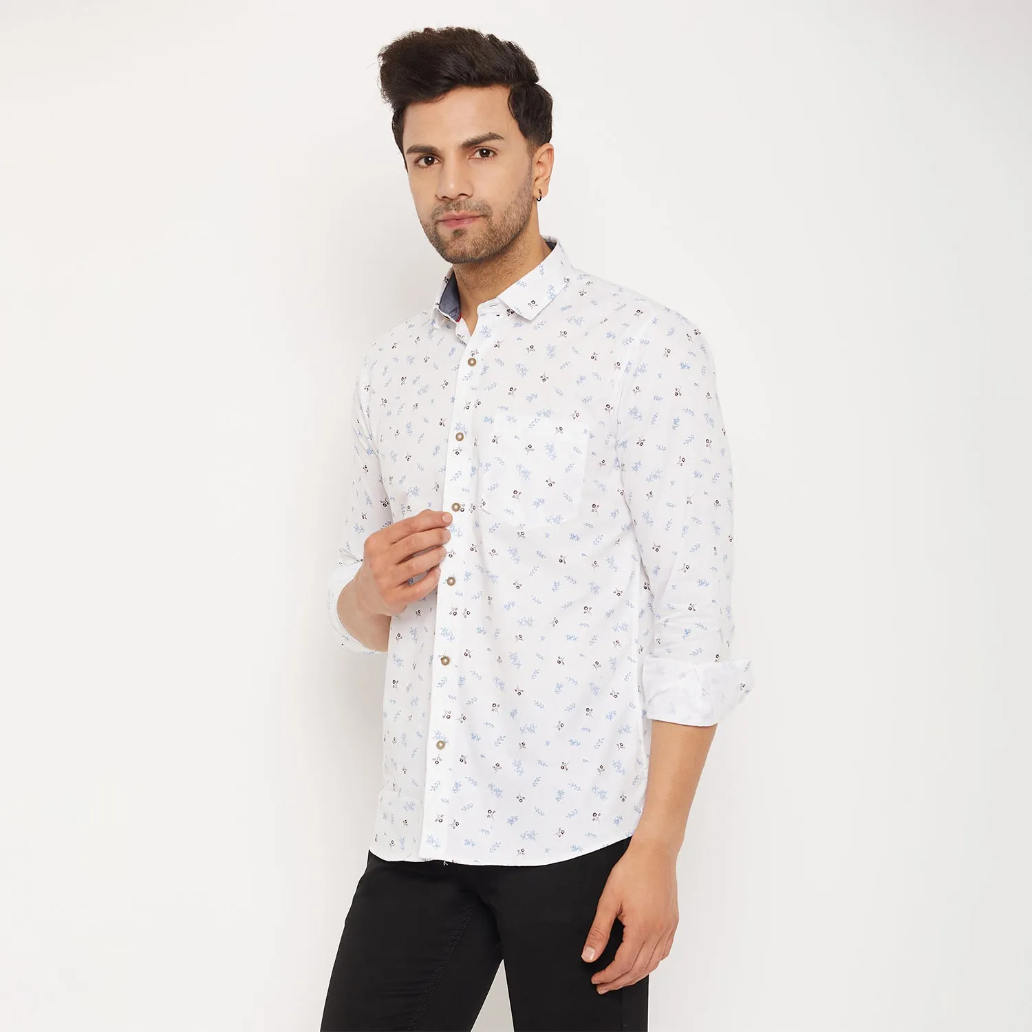 Duke Men Stardust Cotton Full Sleeve Shirt (SDO8PRTG)