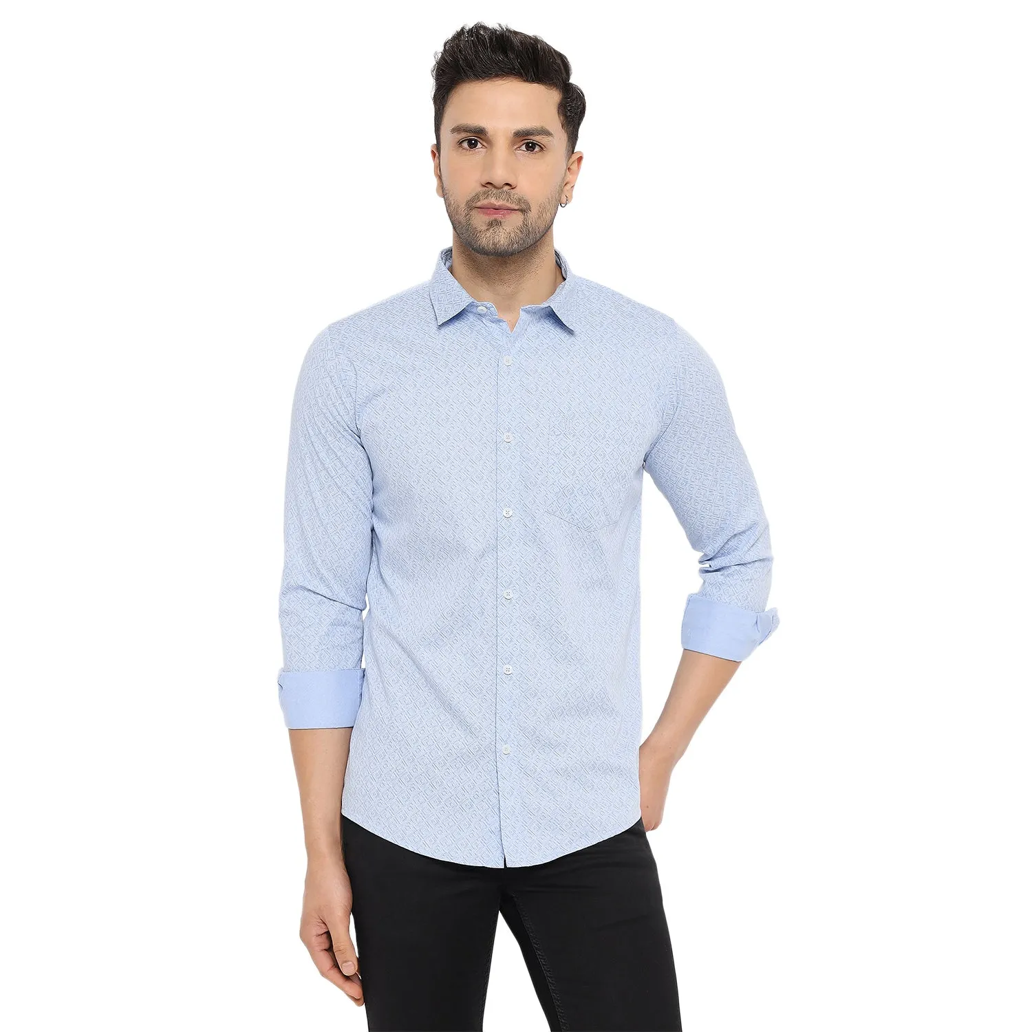 Duke Stardust Men Full Sleeve Self Design Cotton Shirt (SDO7PRC)
