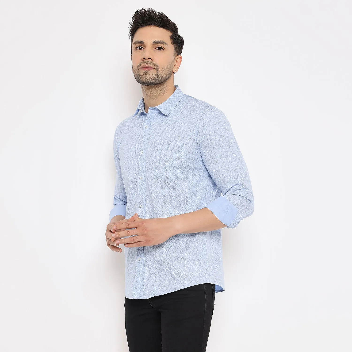Duke Stardust Men Full Sleeve Self Design Cotton Shirt (SDO7PRC)