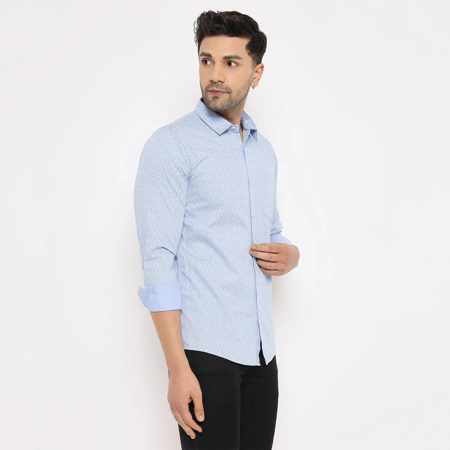 Duke Stardust Men Full Sleeve Self Design Cotton Shirt (SDO7PRC)