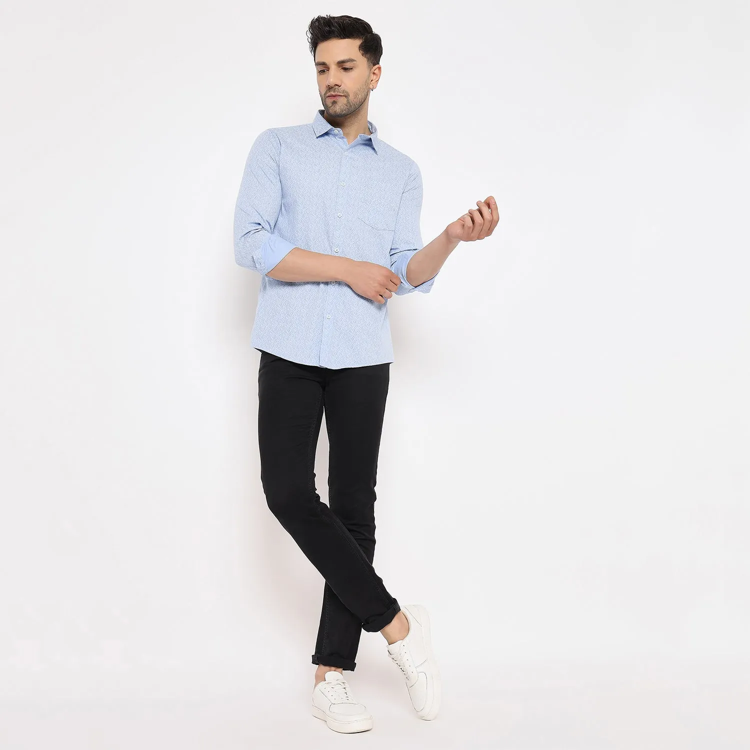 Duke Stardust Men Full Sleeve Self Design Cotton Shirt (SDO7PRC)