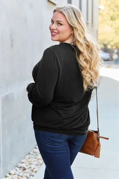 Effortless Elegance: Embrace Style in our Kimber Blouse,  Full Size V-Neck Lantern Sleeve