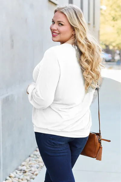 Effortless Elegance: Embrace Style in our Kimber Blouse,  Full Size V-Neck Lantern Sleeve