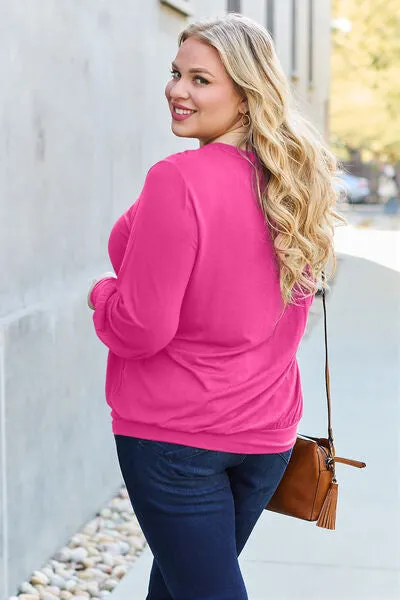 Effortless Elegance: Embrace Style in our Kimber Blouse,  Full Size V-Neck Lantern Sleeve