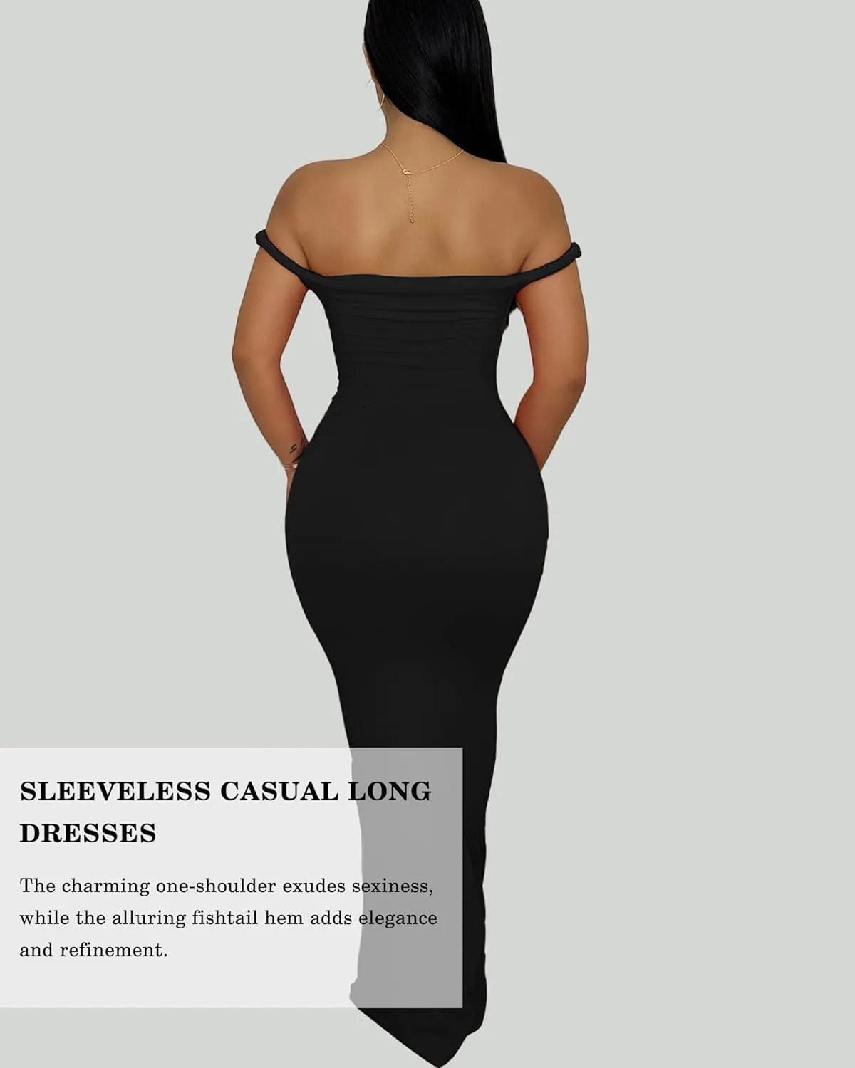 Elegant Off-Shoulder Bodycon Evening Gown - Slim Fit Long Formal Dress for Weddings, Parties, Special Occasions