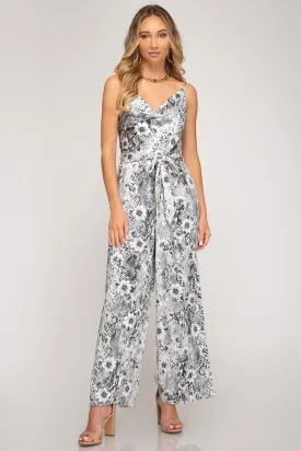 Floral Grey Jumpsuit