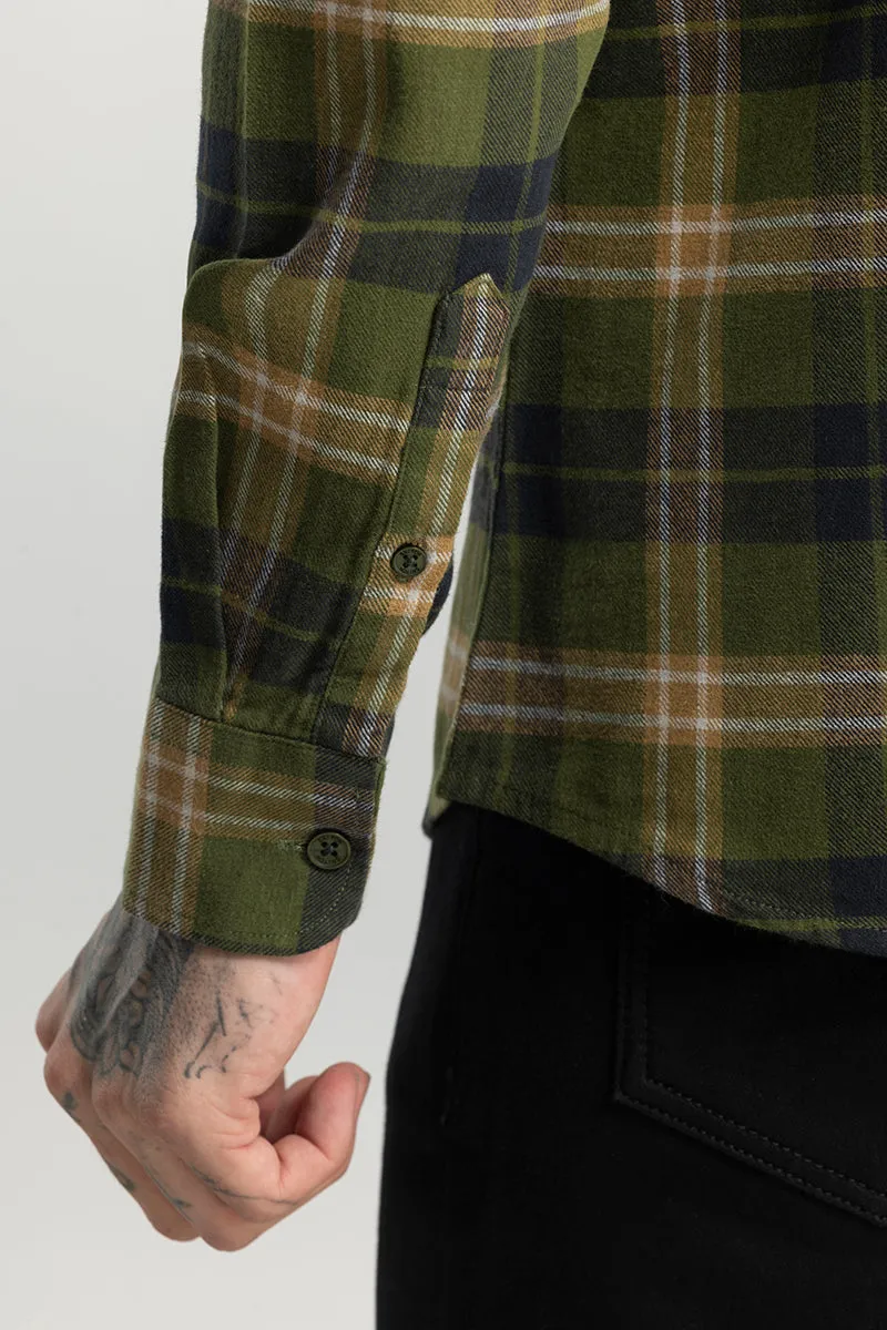 Fogey Olive Checks Shirt
