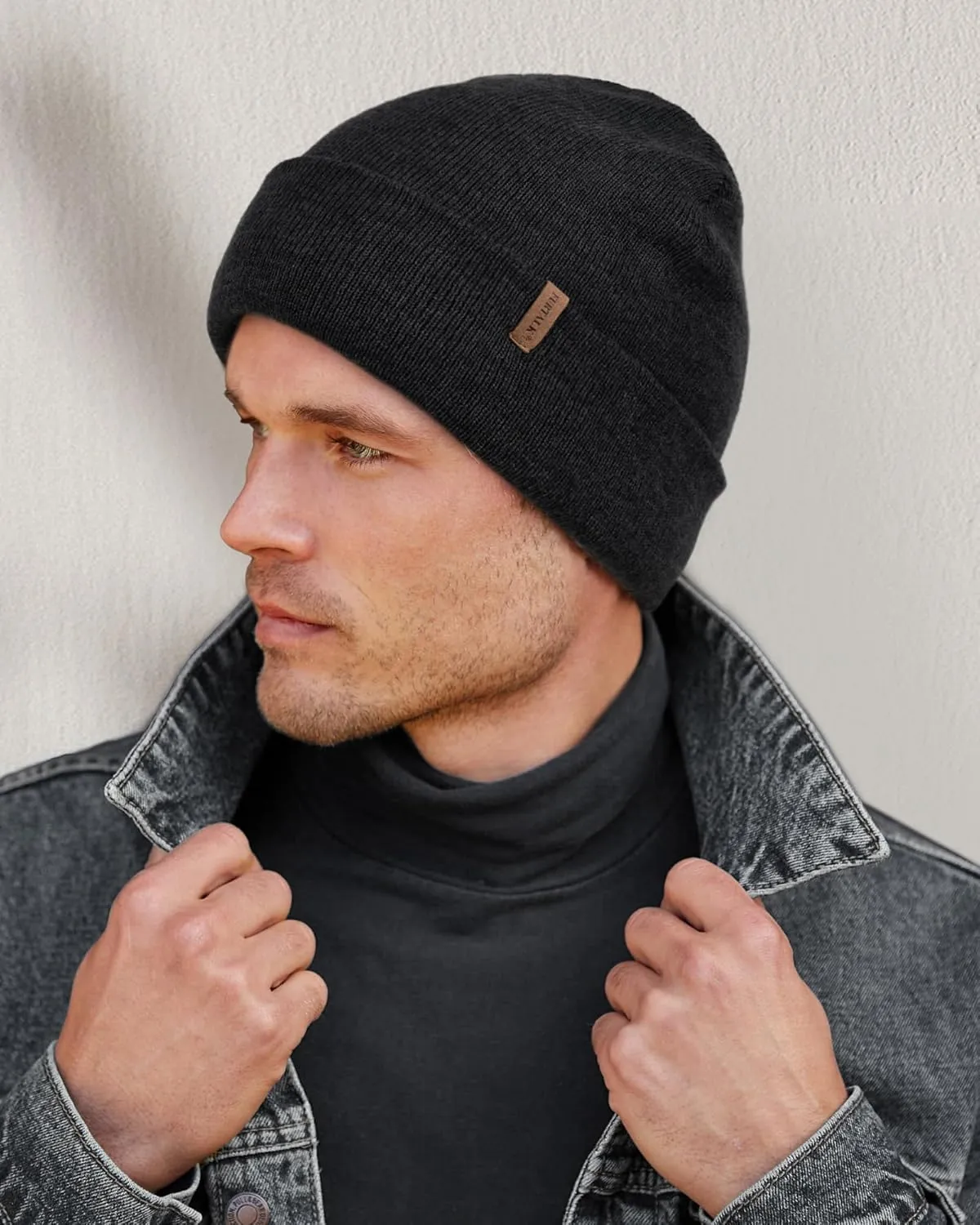 FURTALK Mens Beanie Fleece Lined Winter Hats Double Layered Stylish Knited Cuffed Plain Hat
