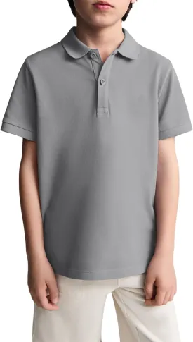 Haloumoning Boys Short Sleeve Pique Polo Shirt School Uniform Shirts for Kids 5-14 Years