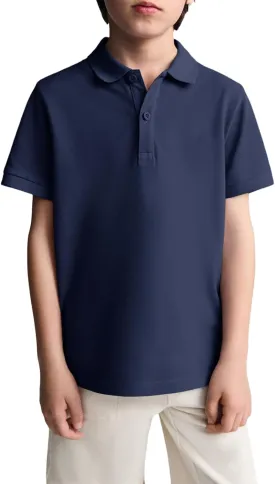 Haloumoning Boys Short Sleeve Pique Polo Shirt School Uniform Shirts for Kids 5-14 Years