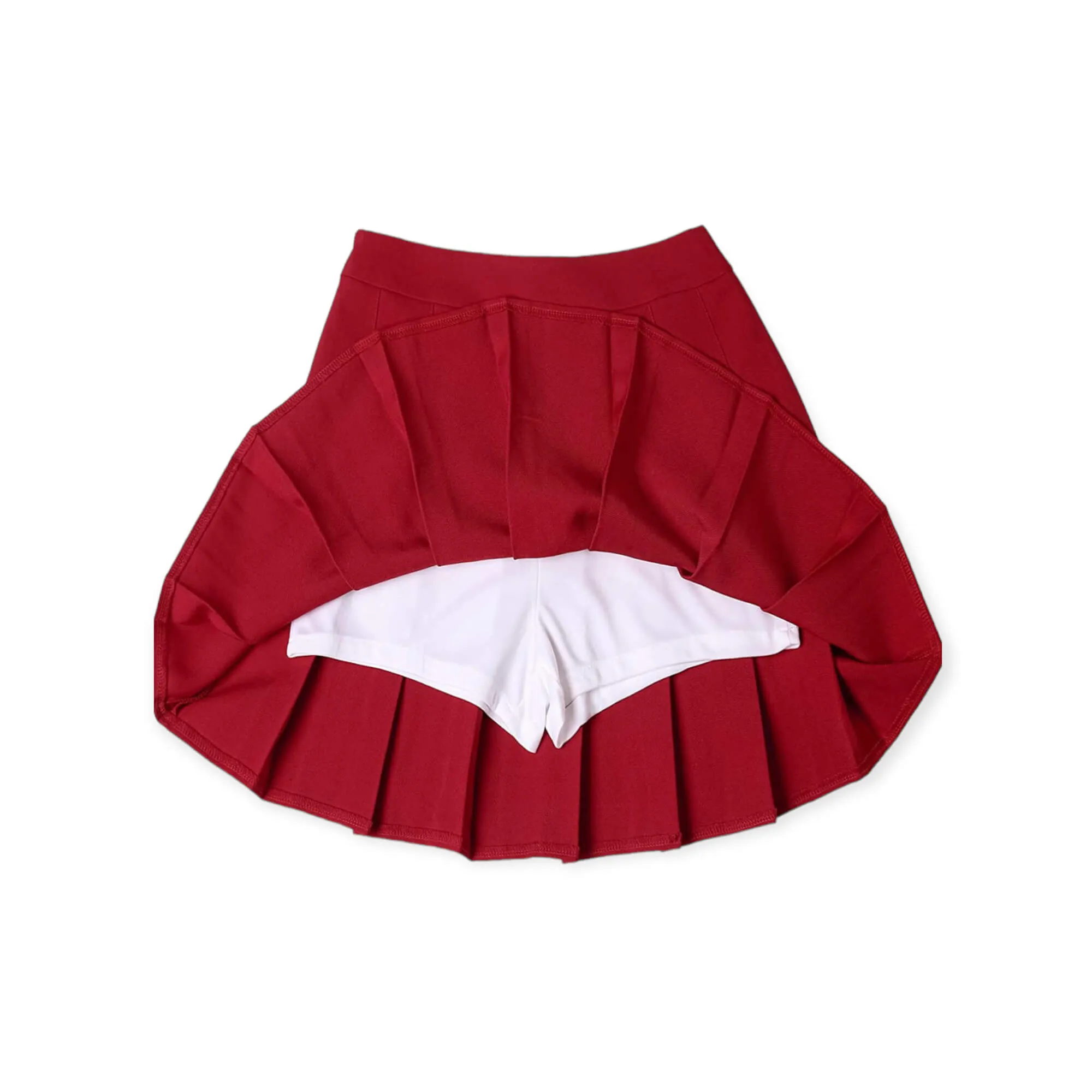 High Waisted Solid Pleated Mini Skirt with Built-In Shorts