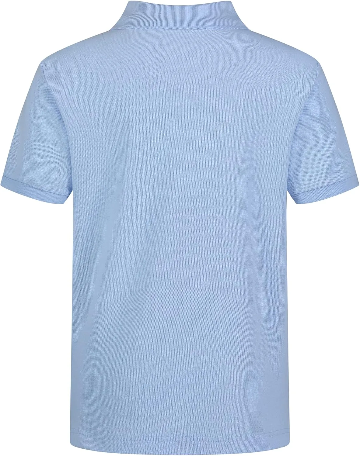 IZOD boys School Uniform Short Sleeve Polo Shirt, Button Closure, Comfortable & Soft Pique Fabric