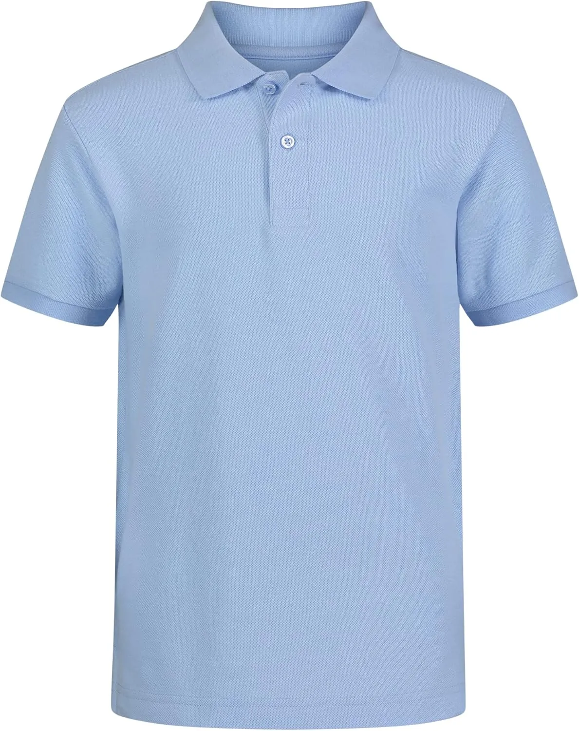 IZOD boys School Uniform Short Sleeve Polo Shirt, Button Closure, Comfortable & Soft Pique Fabric
