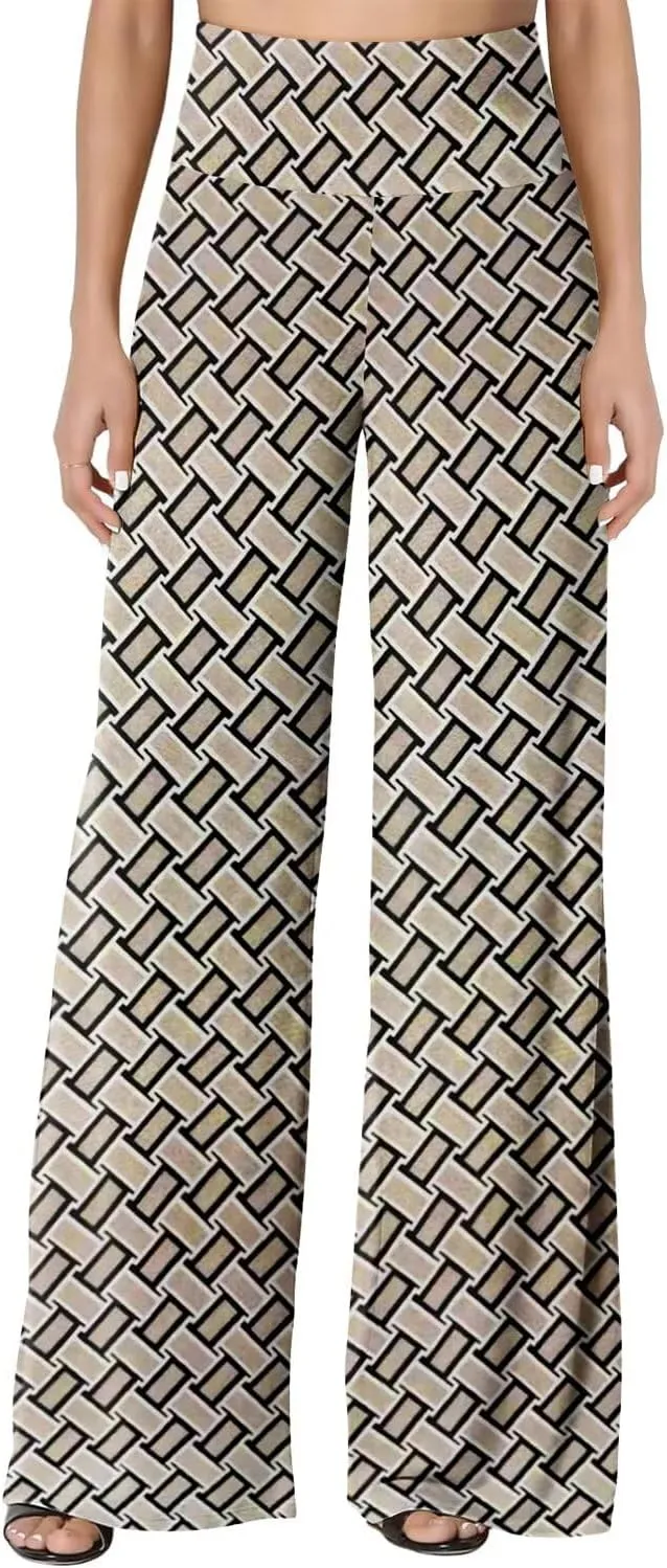 JZC Women's Palazzo Lounge Pants Stretchy Wide Leg Casual Pants Comfy High Waist Flowy Pants S-3XL