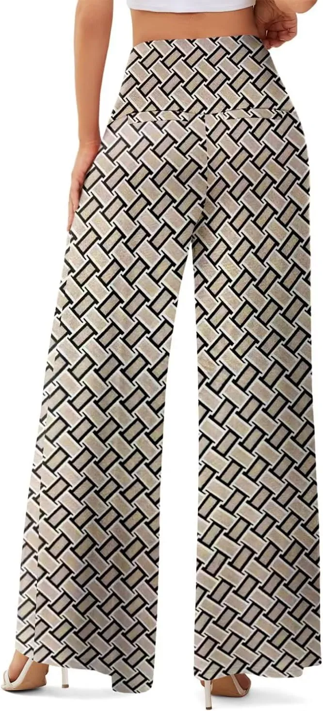 JZC Women's Palazzo Lounge Pants Stretchy Wide Leg Casual Pants Comfy High Waist Flowy Pants S-3XL