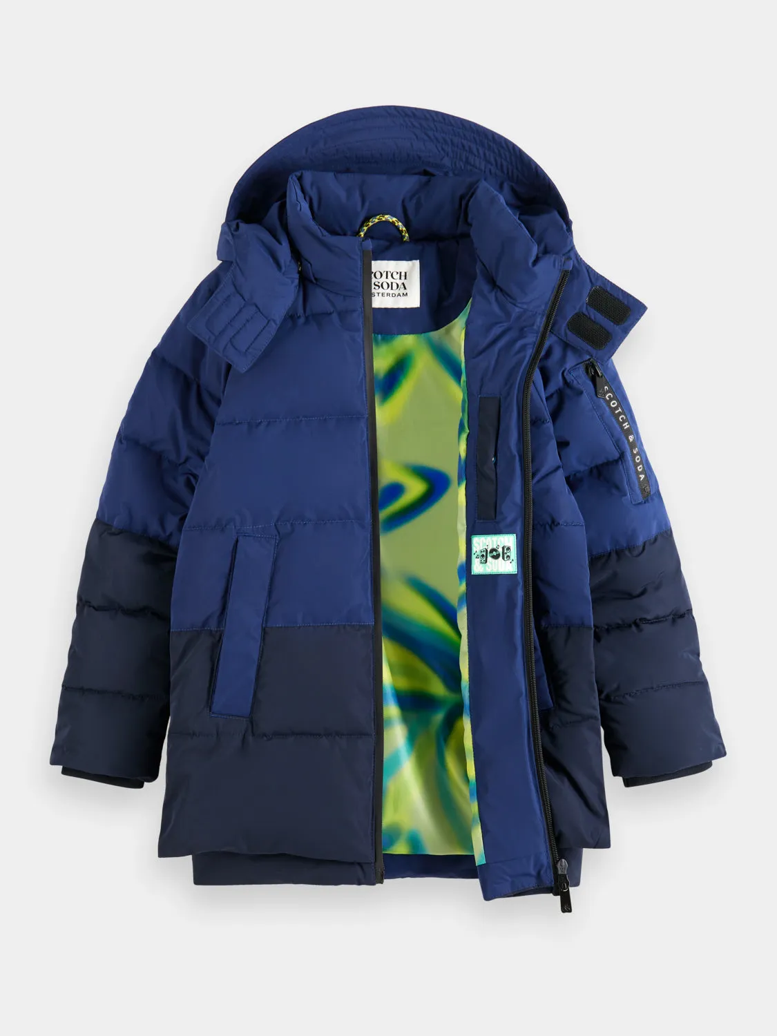 Kids - Mid-length water repellent padded jacket