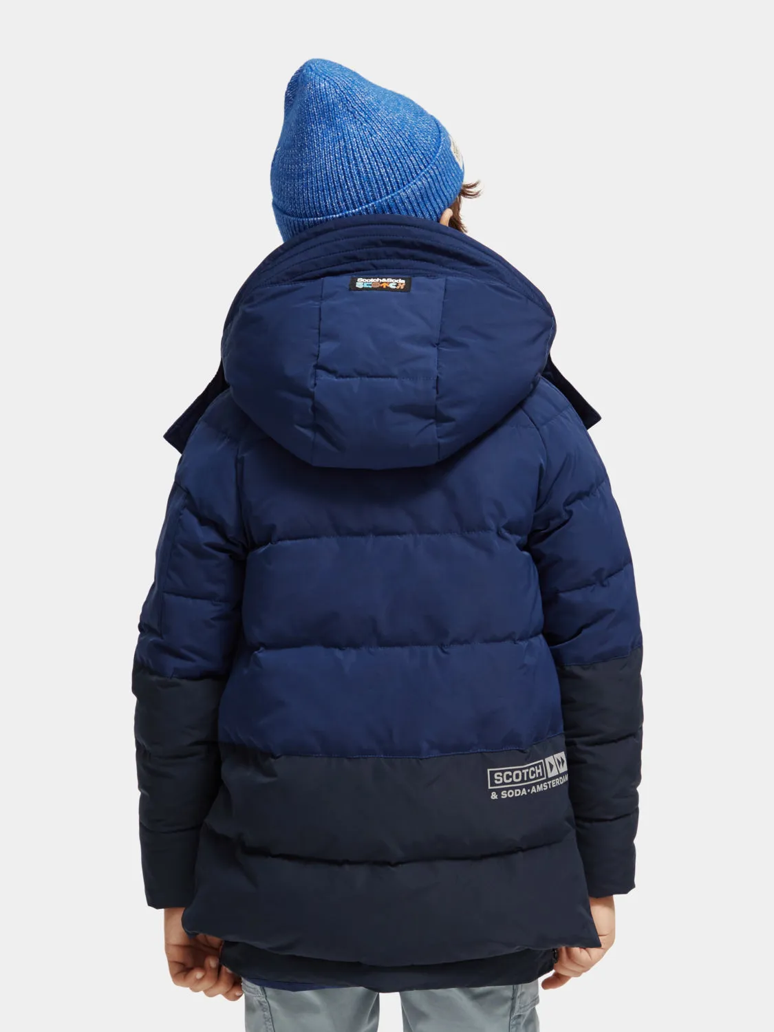 Kids - Mid-length water repellent padded jacket