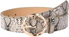 Kiench Women's Leather Belts with Ring Buckle Animal Print Jeans Dress Pants Skinny Belts