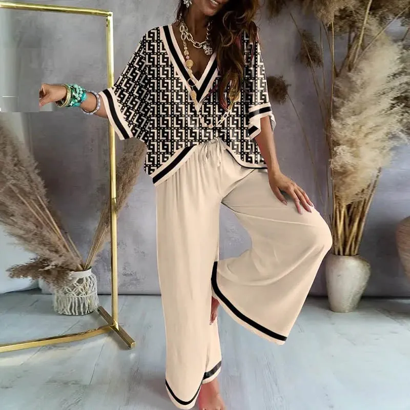 KNOWING ME Two Piece Drawstring Pants Set