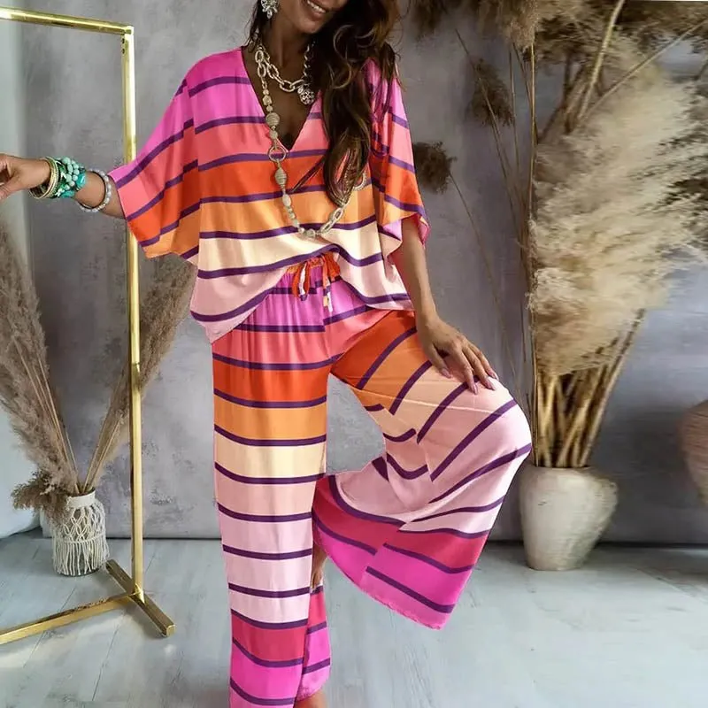 KNOWING ME Two Piece Drawstring Pants Set