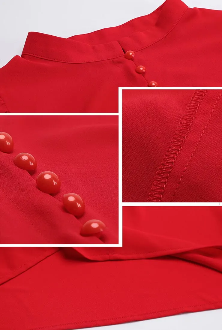 Lantern Long Sleeve Chiffon Blouse