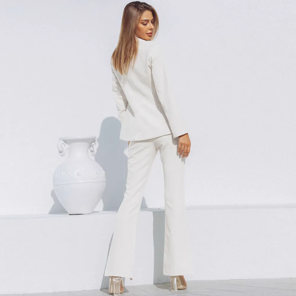 Lapel Slim Suit & Trousers Business Suits Wholesale Women'S 2 Piece Sets