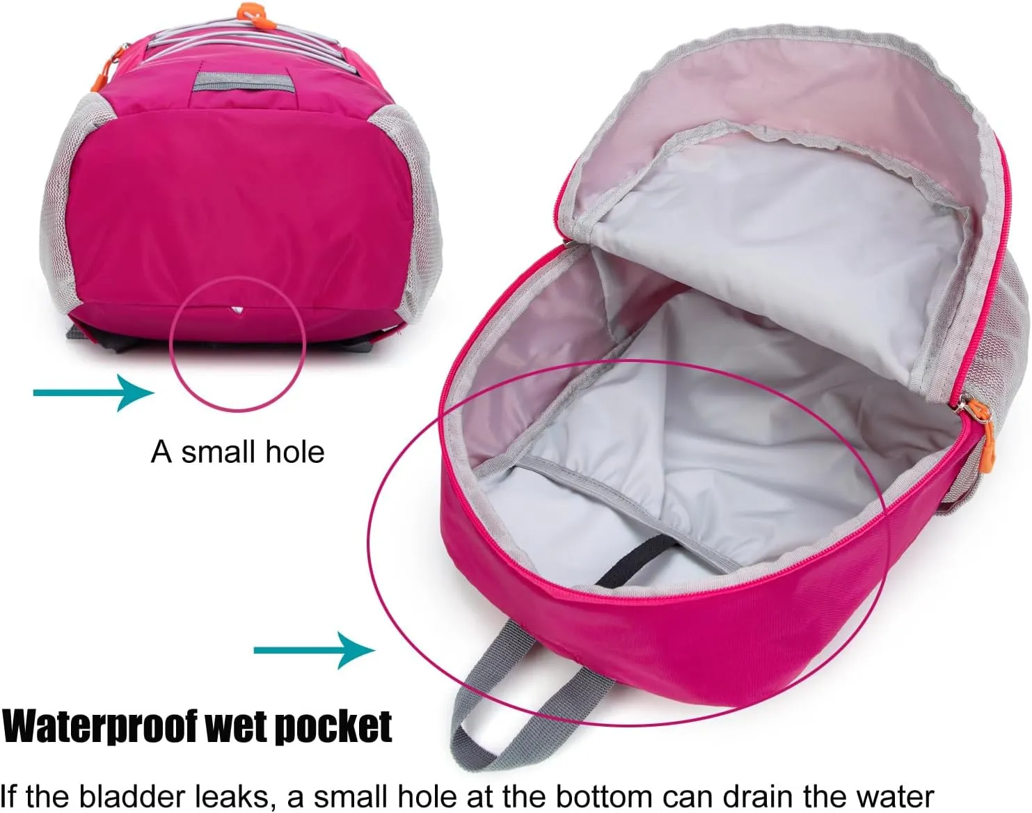 Little Kids Hiking Backpack for Boys or Girls, Small Daypack for Camping or Travel (Rose, Medium)