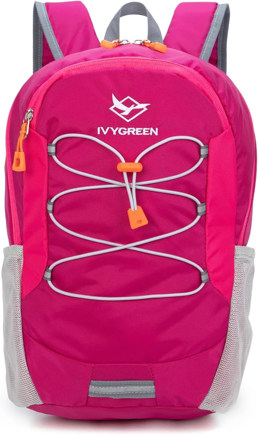 Little Kids Hiking Backpack for Boys or Girls, Small Daypack for Camping or Travel (Rose, Medium)
