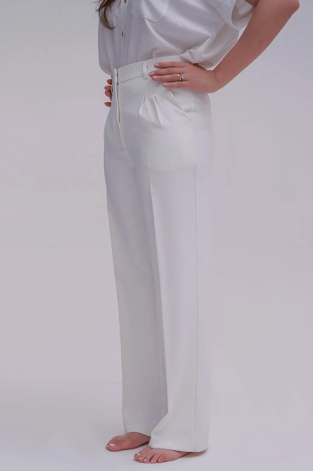 LONG FORMAL STRAIGHT TROUSERS