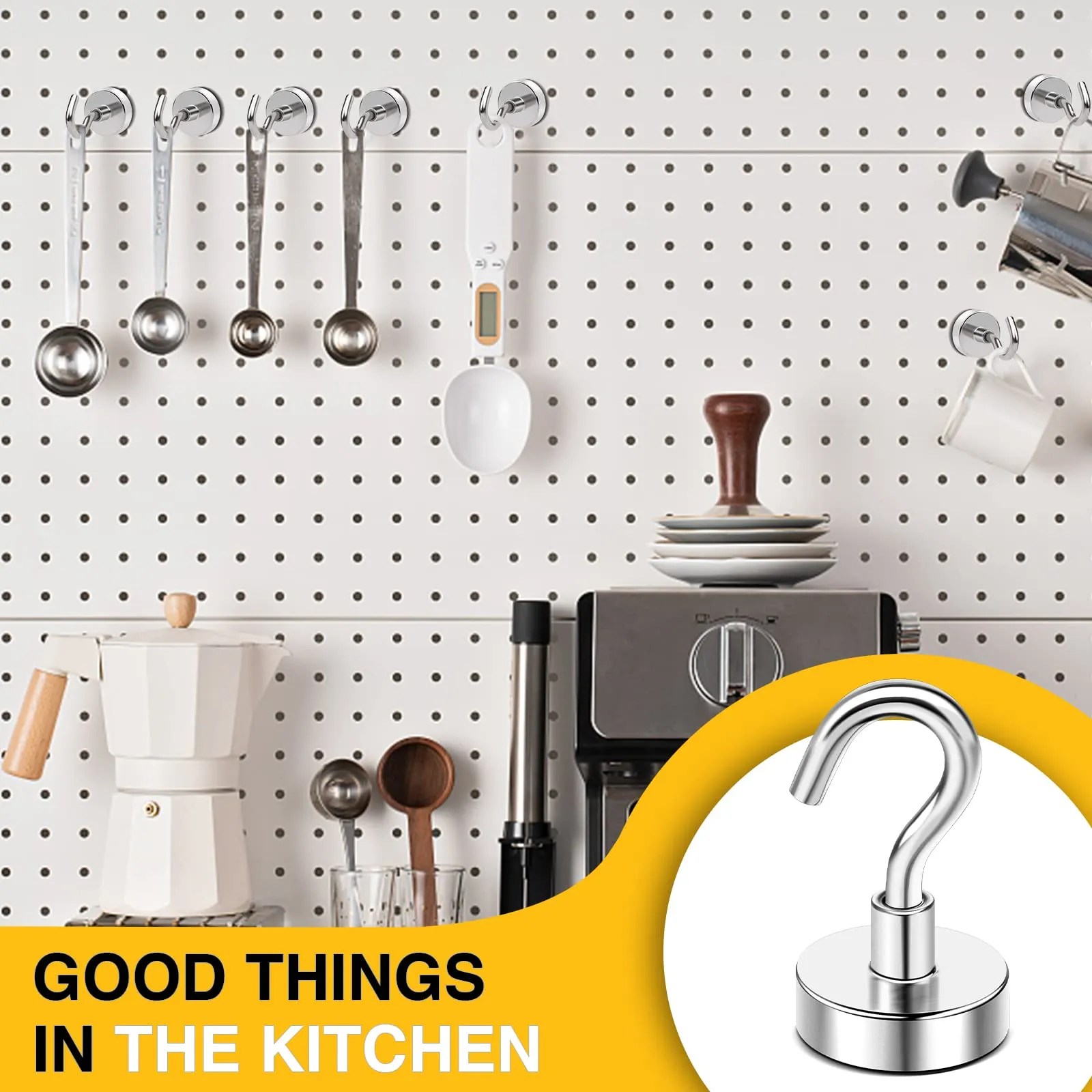 Magnetic Hooks, Strong Neodymium Magnet Hook for Home, Kitchen, Workplace, Office and Garage, Pack of 28