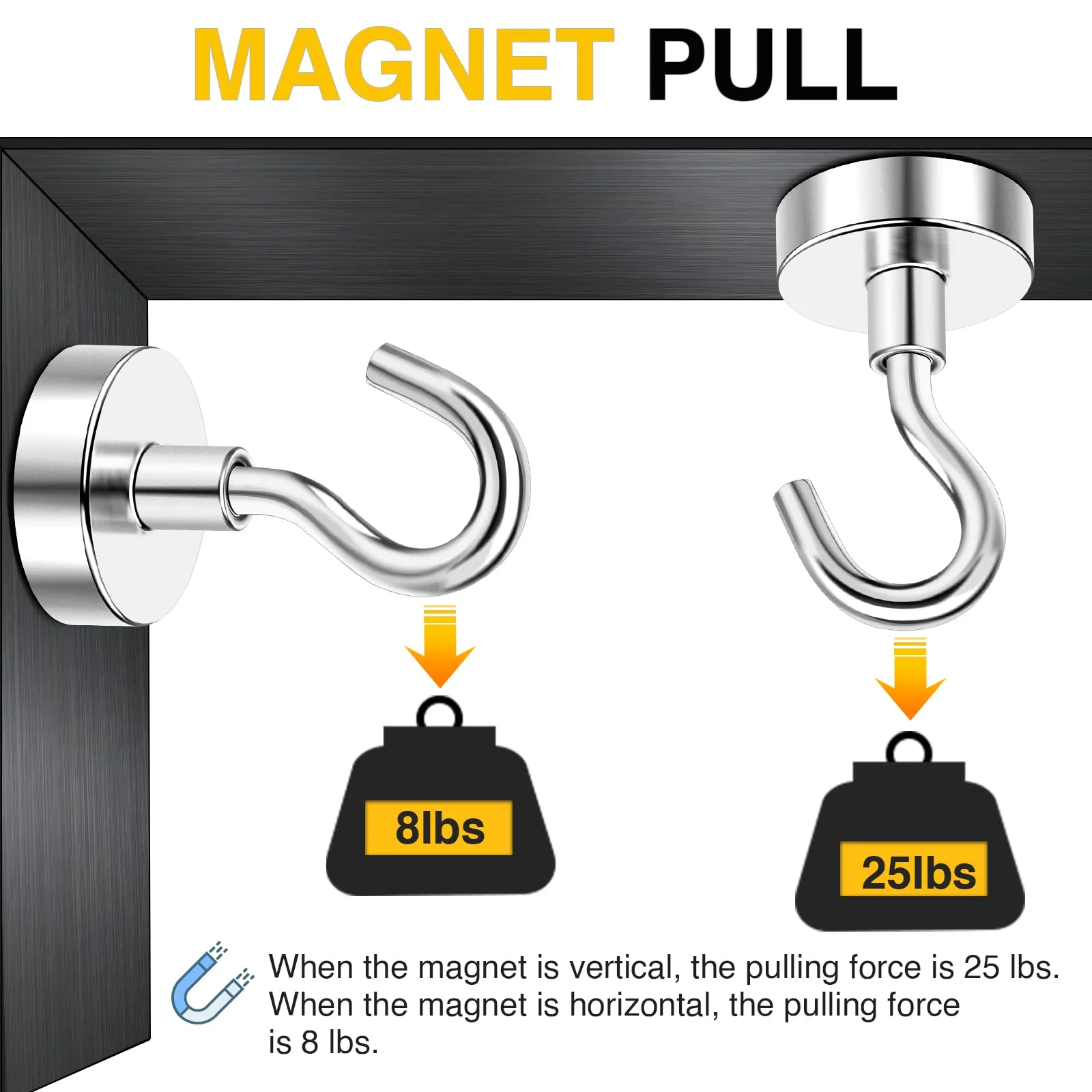 Magnetic Hooks, Strong Neodymium Magnet Hook for Home, Kitchen, Workplace, Office and Garage, Pack of 28