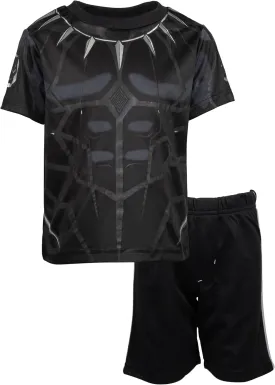 Marvel Avengers Captain America Iron Man Venom Hulk Cosplay Athletic T-Shirt and Shorts Outfit Set Toddler to Little Kid