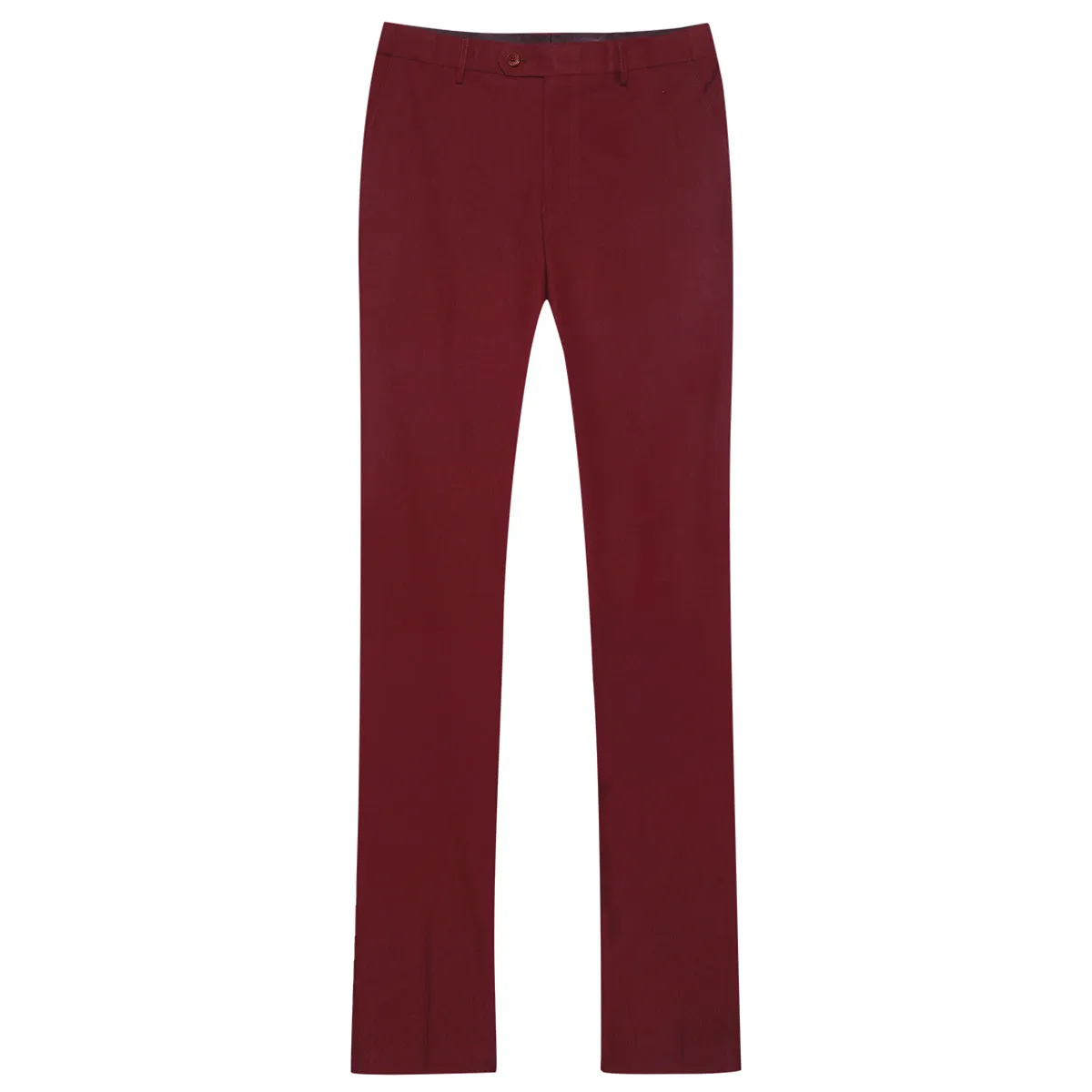 Mens 2-Piece Slim Fit Two Button Wine Red Suit